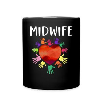 Infirmière Sage-femme Accoucheuse Coeur - Mug uni - noir - Devant