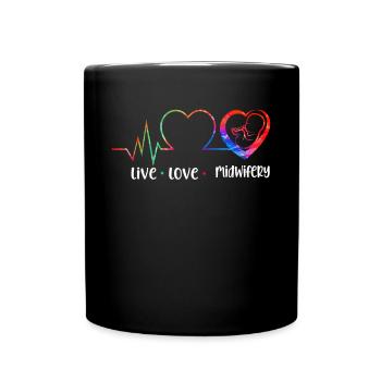 Nurse Midwife Birth Worker Live - Tasse einfarbig - Schwarz - Vorne