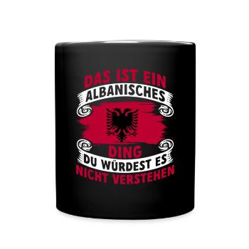 Albanische Flagge Albanischer Adler Shqiponja - Tasse einfarbig - Schwarz - Vorne