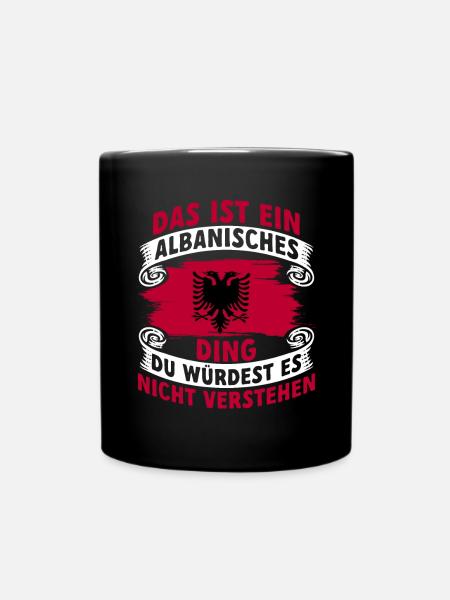 Albanische Flagge Albanischer Adler Shqiponja - Tasse einfarbig - Schwarz