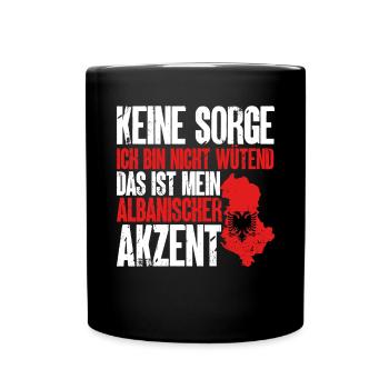 Albanische Flagge Albanischer Adler Shqiponja - Tasse einfarbig - Schwarz - Vorne