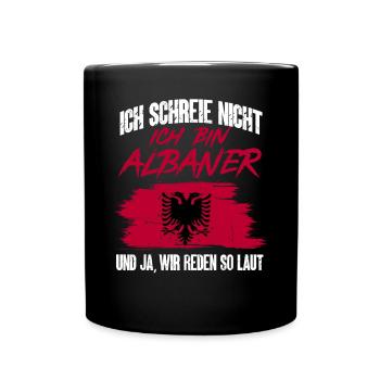 Albanische Flagge Albanischer Adler Shqiponja - Tasse einfarbig - Schwarz - Vorne