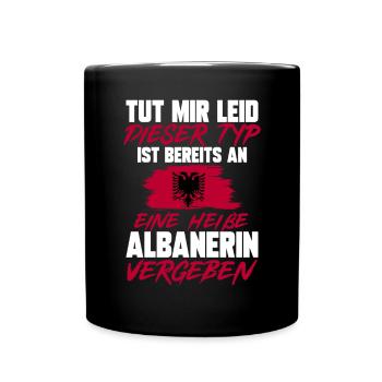 Albanische Flagge Albanischer Adler Shqiponja - Tasse einfarbig - Schwarz - Vorne