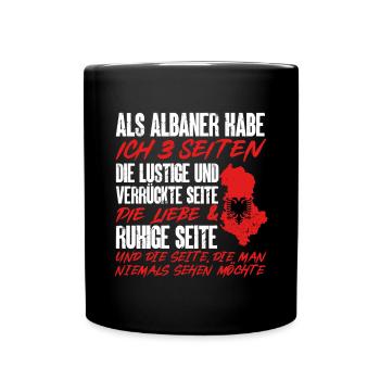 Albanische Flagge Albanischer Adler Shqiponja - Tasse einfarbig - Schwarz - Vorne