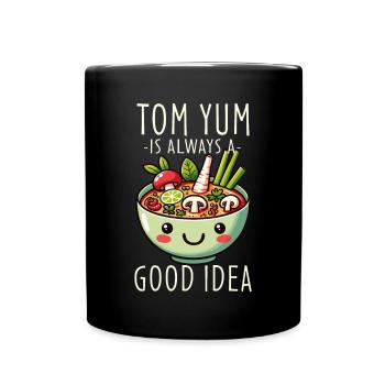 Tom Yum Soup Lover's Delight - Unique Thai Cuisine - Full Colour Mug - black - Front