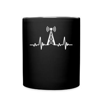 Amateurfunker Amateurfunker Amateurfrequenz Antenne - Tasse einfarbig - Schwarz - Vorne