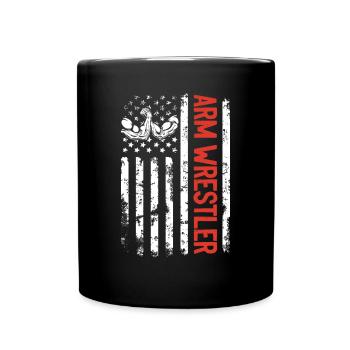 Arm Wrestler Arm Wrestle US Flag Arm Wrestling US - Tasse einfarbig - Schwarz - Vorne