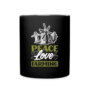 Lustiges Bauer Bauernhof Landwirt Geschenk - Tasse einfarbig - Schwarz - Vorne