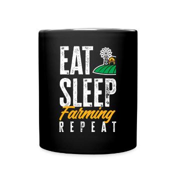 Lustiges Bauer Bauernhof Landwirt Geschenk - Tasse einfarbig - Schwarz - Vorne