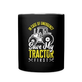 Lustiges Bauer Bauernhof Landwirt Geschenk - Tasse einfarbig - Schwarz - Vorne