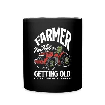 Lustiges Bauer Bauernhof Landwirt Geschenk - Tasse einfarbig - Schwarz - Vorne