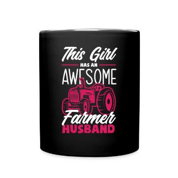 Lustiges Bauer Bauernhof Landwirt Geschenk - Tasse einfarbig - Schwarz - Vorne