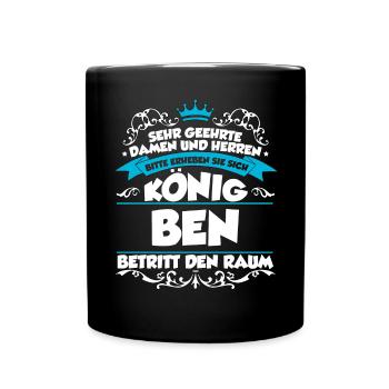Ben Name Design - Tasse einfarbig - Schwarz - Vorne