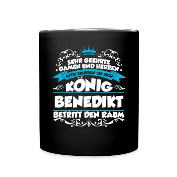 Benedikt Name Design - Tasse einfarbig - Schwarz - Vorne