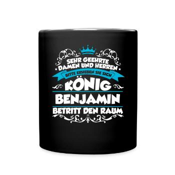 Benjamin Name Design - Tasse einfarbig - Schwarz - Vorne