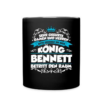 Bennett Name Design - Tasse einfarbig - Schwarz - Vorne
