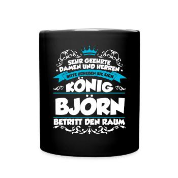 Björn Name Design - Tasse einfarbig - Schwarz - Vorne