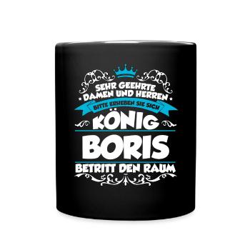 Boris Name Design - Tasse einfarbig - Schwarz - Vorne