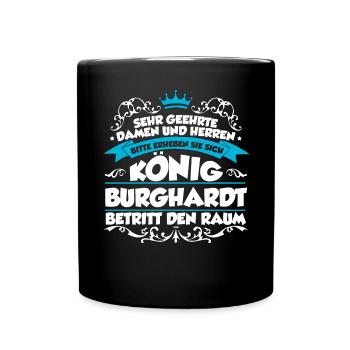 Burghardt Name Design - Tasse einfarbig - Schwarz - Vorne
