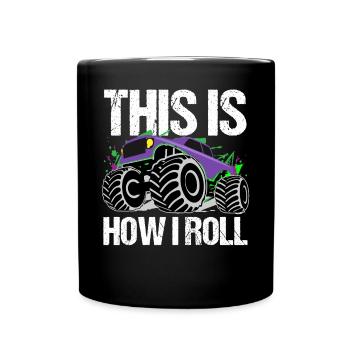 Rollender Monstertruck Abenteuer Drang - Tasse einfarbig - Schwarz - Vorne