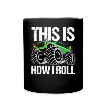 Rollender Monstertruck Abenteuer Drang - Tasse einfarbig - Schwarz - Vorne