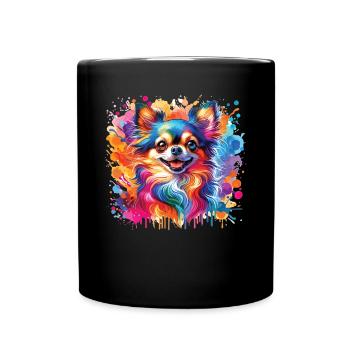 Watercolor Colorful Chihuahua - Full Colour Mug - black - Front