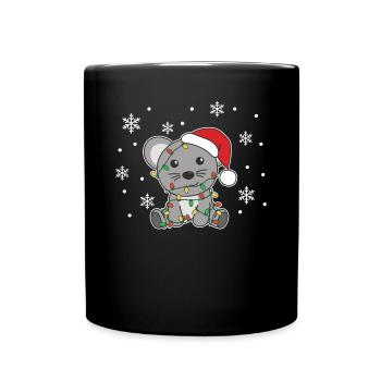 Souris, Noël, Hiver, Animaux, Souris - Mug uni - noir - Devant