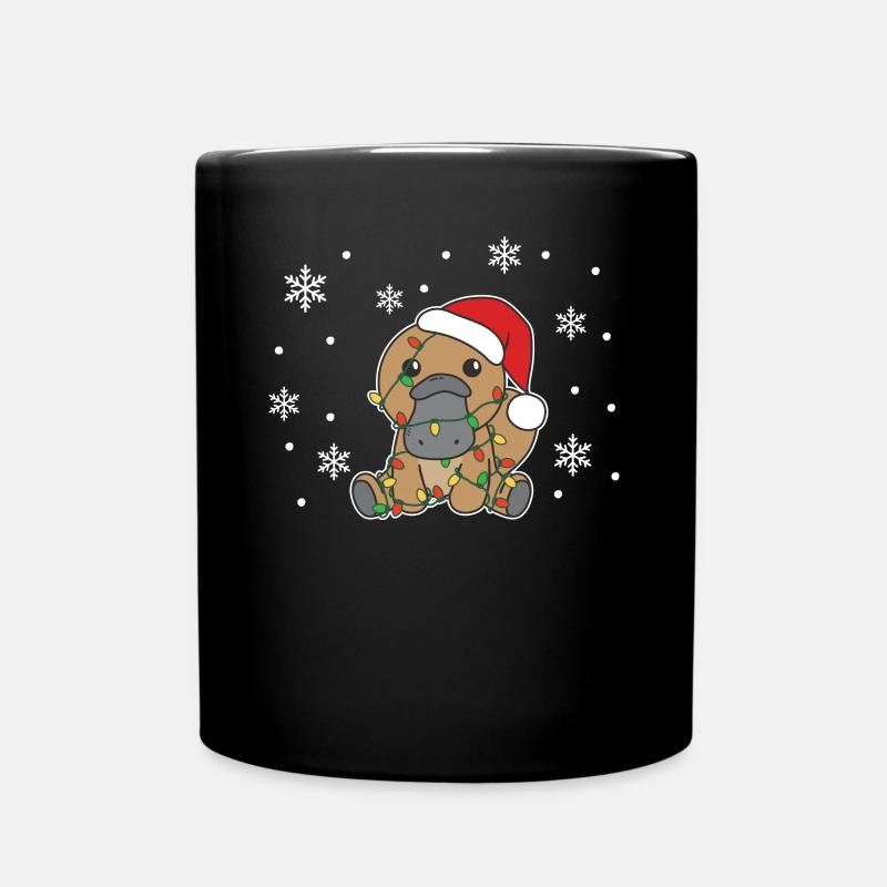Schnabeltier Weihnachten Winter Tiere - Tasse einfarbig - Schwarz