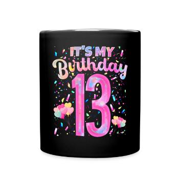 Mon cadeau de fille 13 ans pour mon 13e anniversaire - Mug uni - noir - Devant
