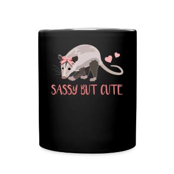 Freches Opossum Süßes Charme - Tasse einfarbig - Schwarz - Vorne