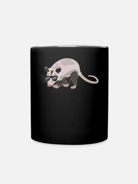 Coole Opossum Sonnenbrillen Attitüde - Tasse einfarbig - Schwarz