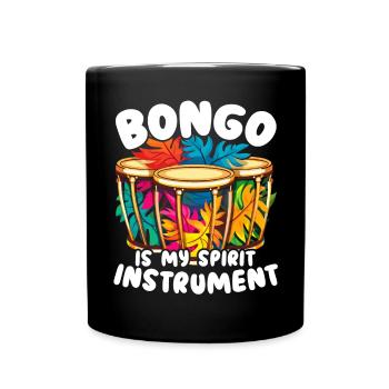 Bongospieler Musikinstrument Musiker - Tasse einfarbig - Schwarz - Vorne