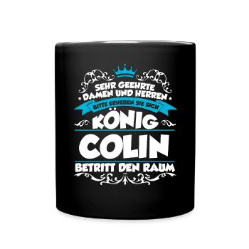 Colin Name Design - Tasse einfarbig - Schwarz - Vorne