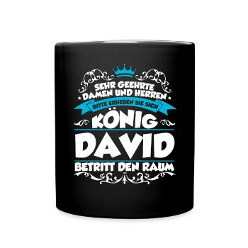David Name Design - Tasse einfarbig - Schwarz - Vorne