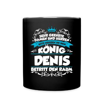 Denis Name Design - Tasse einfarbig - Schwarz - Vorne