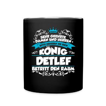 Detlef Name Design - Tasse einfarbig - Schwarz - Vorne