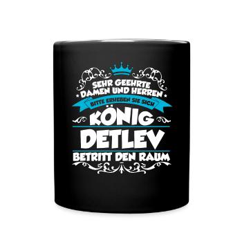 Detlev Name Design - Tasse einfarbig - Schwarz - Vorne