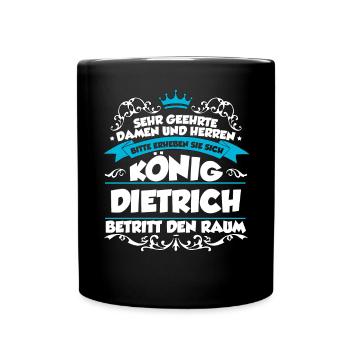 Dietrich Name Design - Tasse einfarbig - Schwarz - Vorne