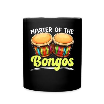 Bongospieler Musikinstrument Musiker - Tasse einfarbig - Schwarz - Vorne
