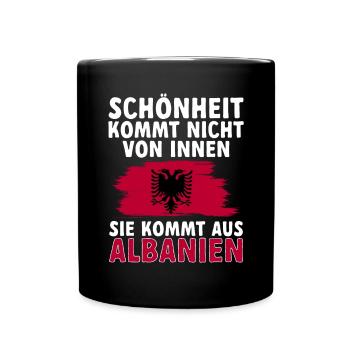 Albanische Flagge Albanischer Adler Shqiponja - Tasse einfarbig - Schwarz - Vorne