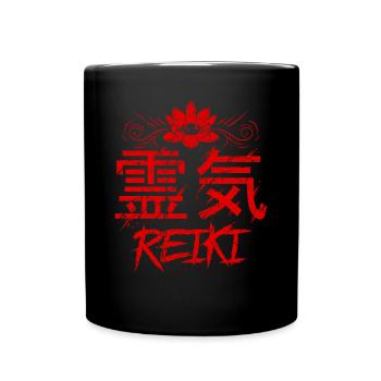 Energy Chakra Holistic Healing Hands Reiki - Full Colour Mug - black - Front
