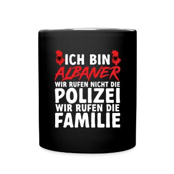 Albanische Flagge Albanischer Adler Shqiponja - Tasse einfarbig - Schwarz - Vorne