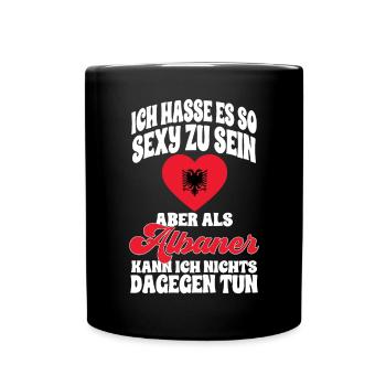 Albanische Flagge Albanischer Adler Shqiponja - Tasse einfarbig - Schwarz - Vorne