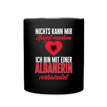 Albanische Flagge Albanischer Adler Shqiponja - Tasse einfarbig - Schwarz - Vorne