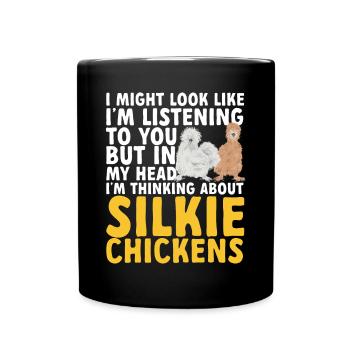 Seidenhuhn Poulet soyeux - Mug uni - noir - Devant