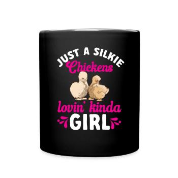 Seidenhuhn Silkie Chicken - Full Colour Mug - black - Front