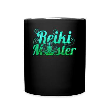 Chakra Holistic Healing Hands Buddha Reiki Master - Tasse einfarbig - Schwarz - Vorne