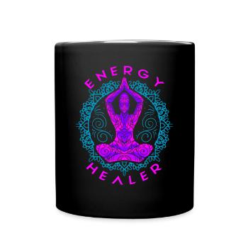 Chakra Guérison Holistique Mains Guérisseur Énergétique Reiki - Mug uni - noir - Devant