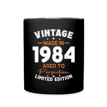 40. Geburtstag Jahrgang 1984 Made in 1984 - Tasse einfarbig - Schwarz - Vorne