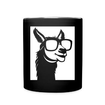Funny Alpaca Wearing Sunglasses Cool Alpacas - Full Colour Mug - black - Front